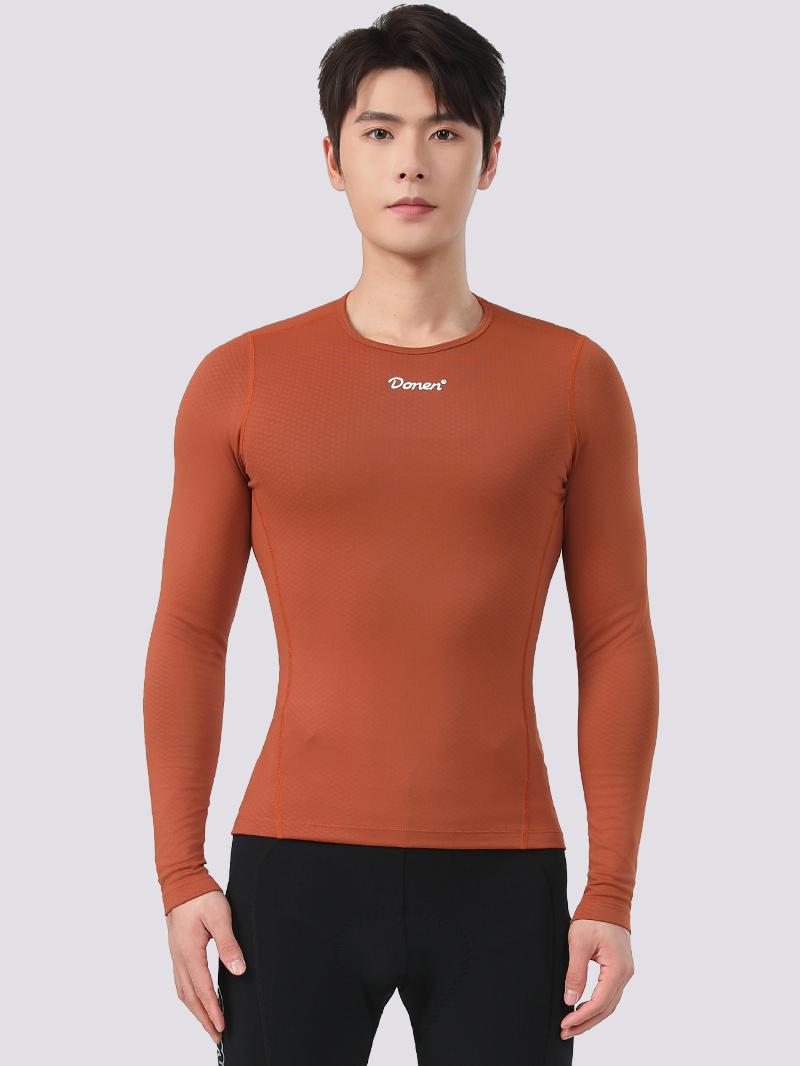 Men's Cycling Base Layer - Brick Red