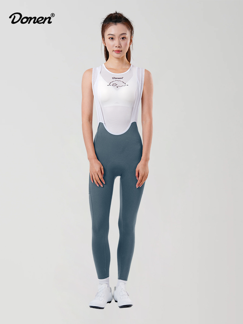 Women's  cargo long bib Tights  grey