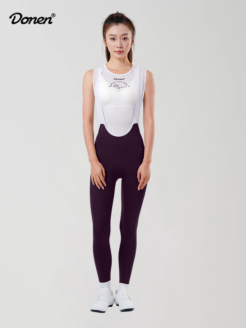 Women's  cargo long bib Tights  dark