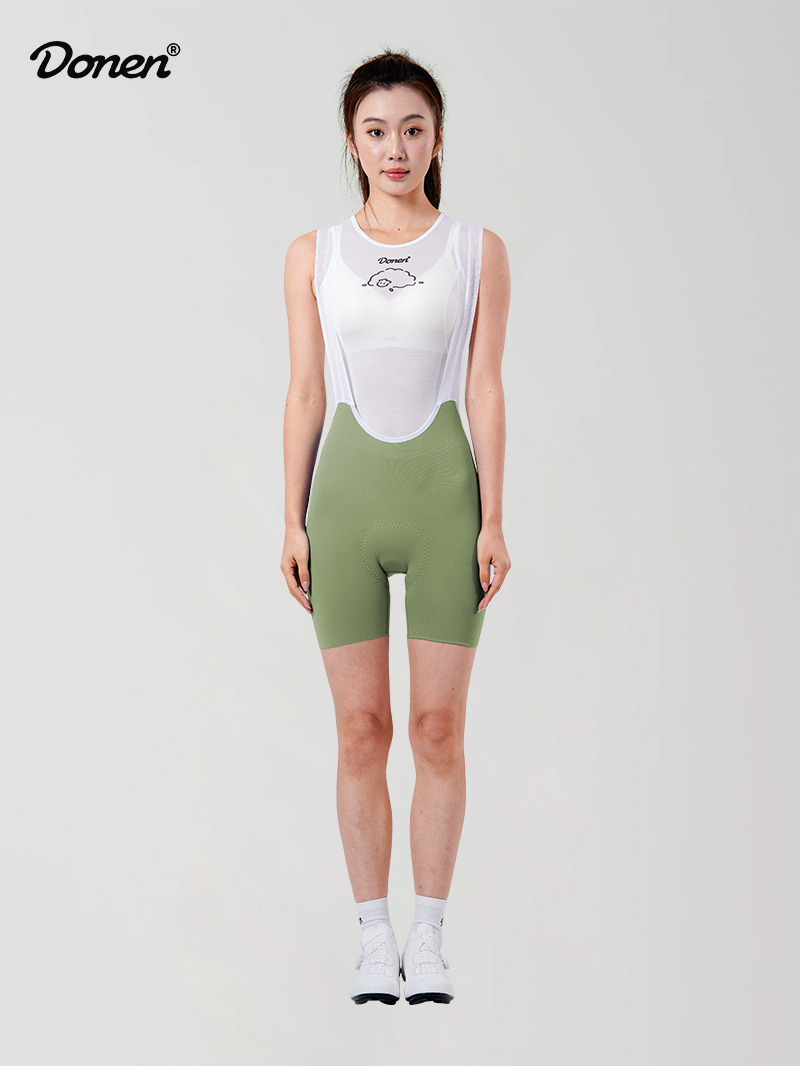 Women's  cycling bib short  green