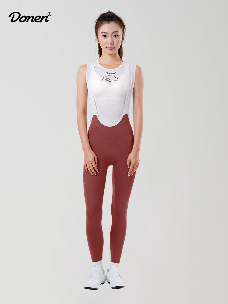 Women's  cargo long bib Tights  cameo brown
