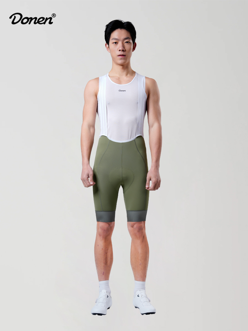 Men's Essential cycling bib shorts  light green
