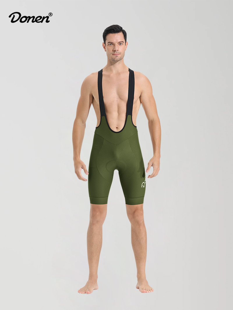Men's Essential cycling bib shorts  olive green