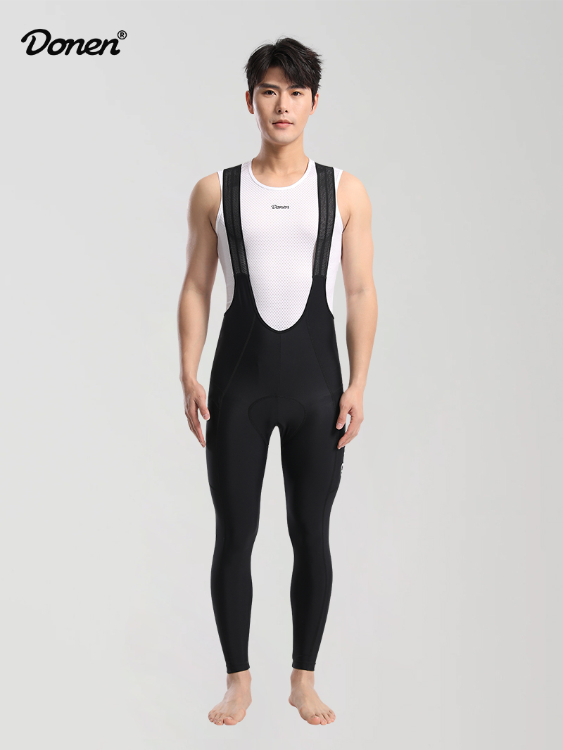 Men's cycling bib mesh long Tights black