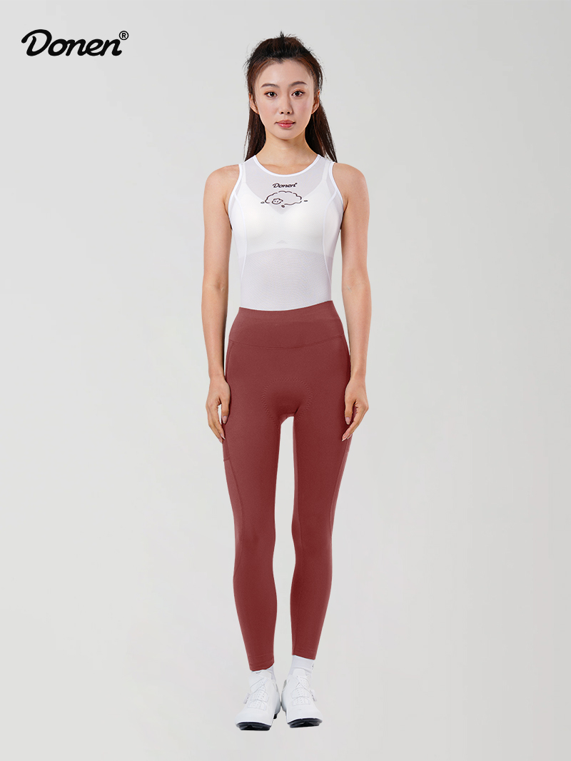 Women's  cargo long bib Tights   cameo brown