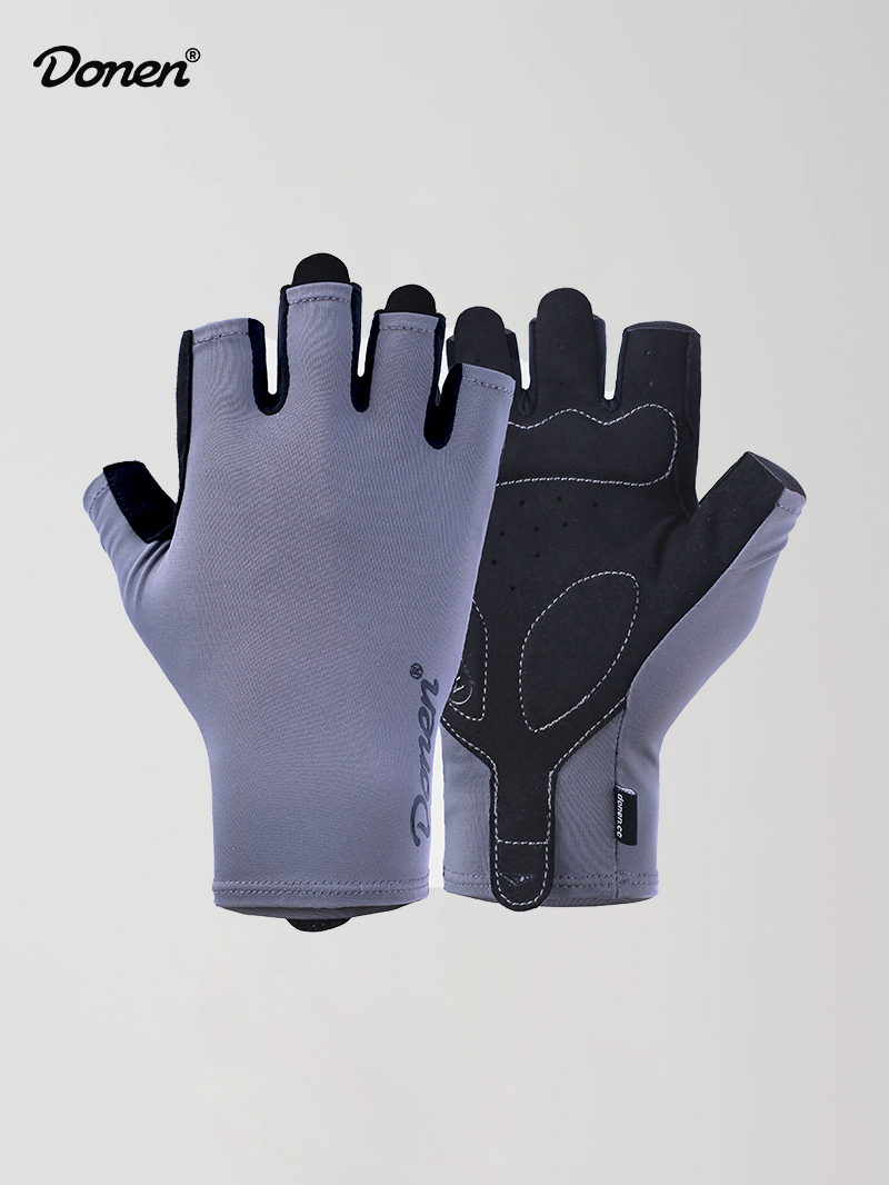 half finger gloves grey