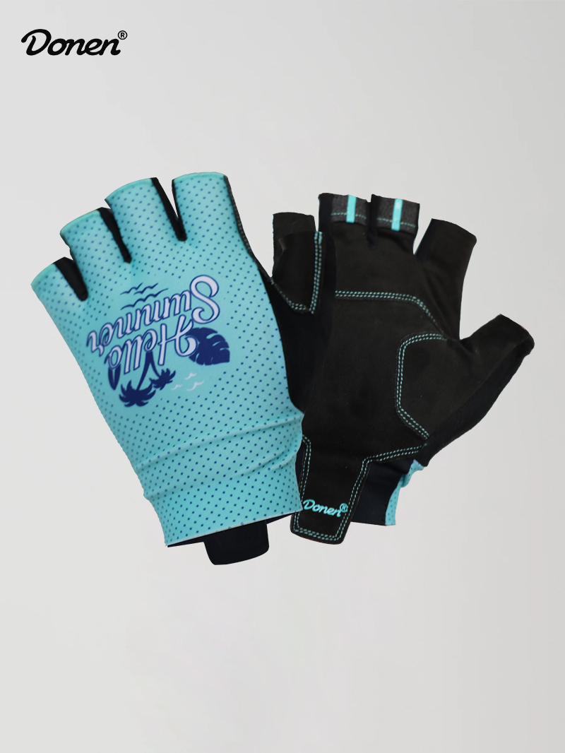 half finger gloves  black and white