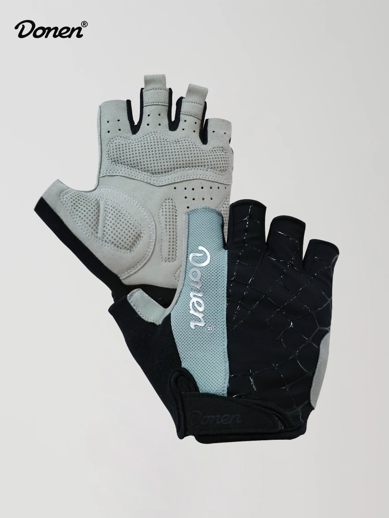 half finger gloves  black and white