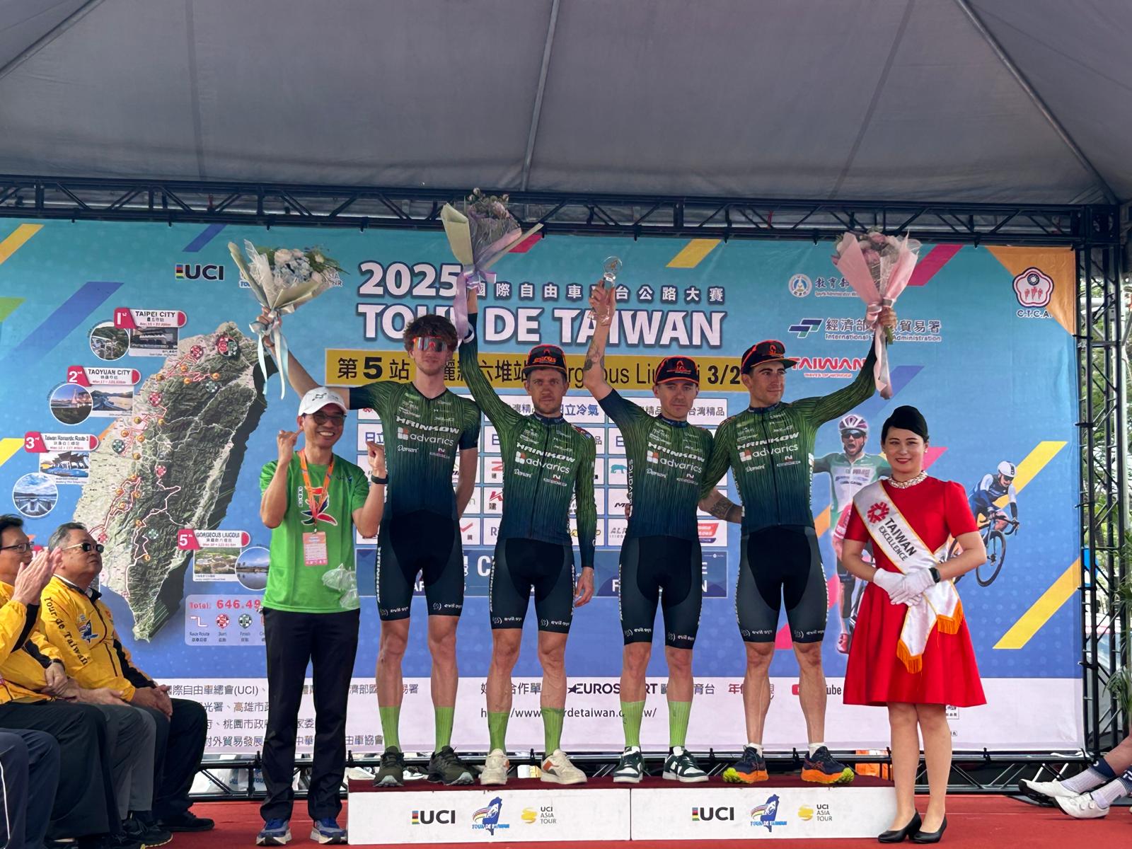 donen  Hrinkow Advarics beendet die Tour de Taiwan mit Rang 3 im Teamklassement