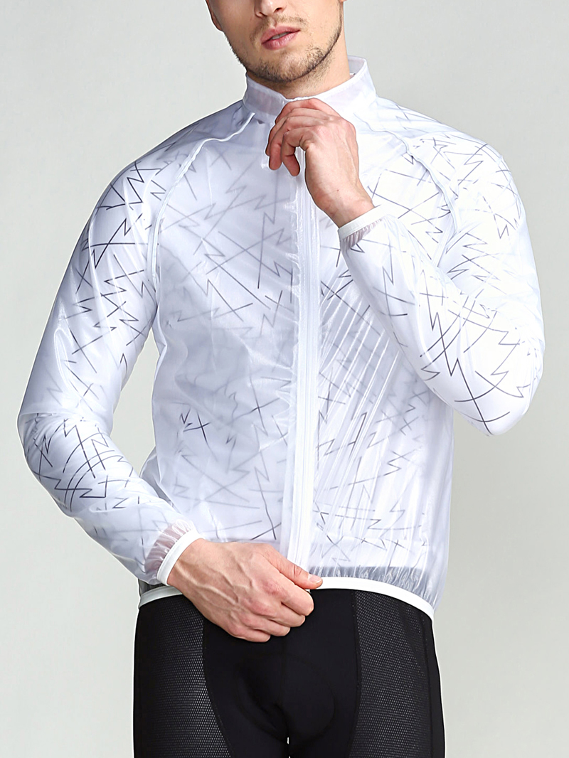 White transparent rain jacket