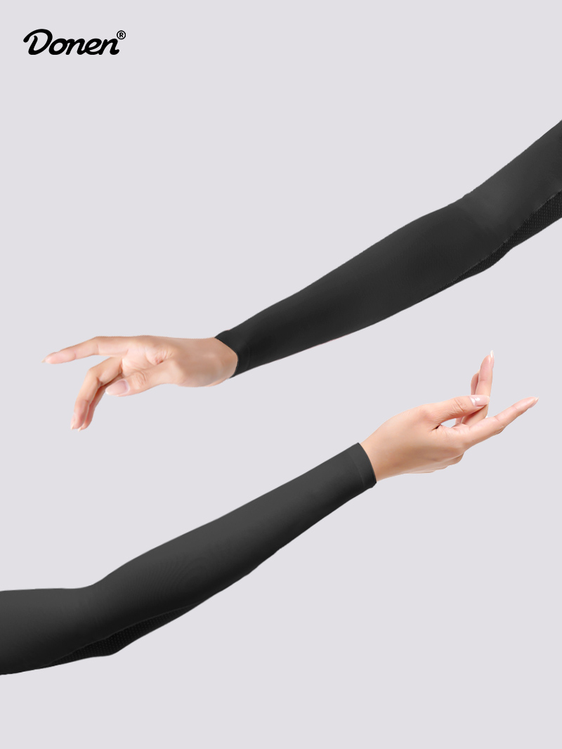 Women's Ice Silk Arm Sleeves - black