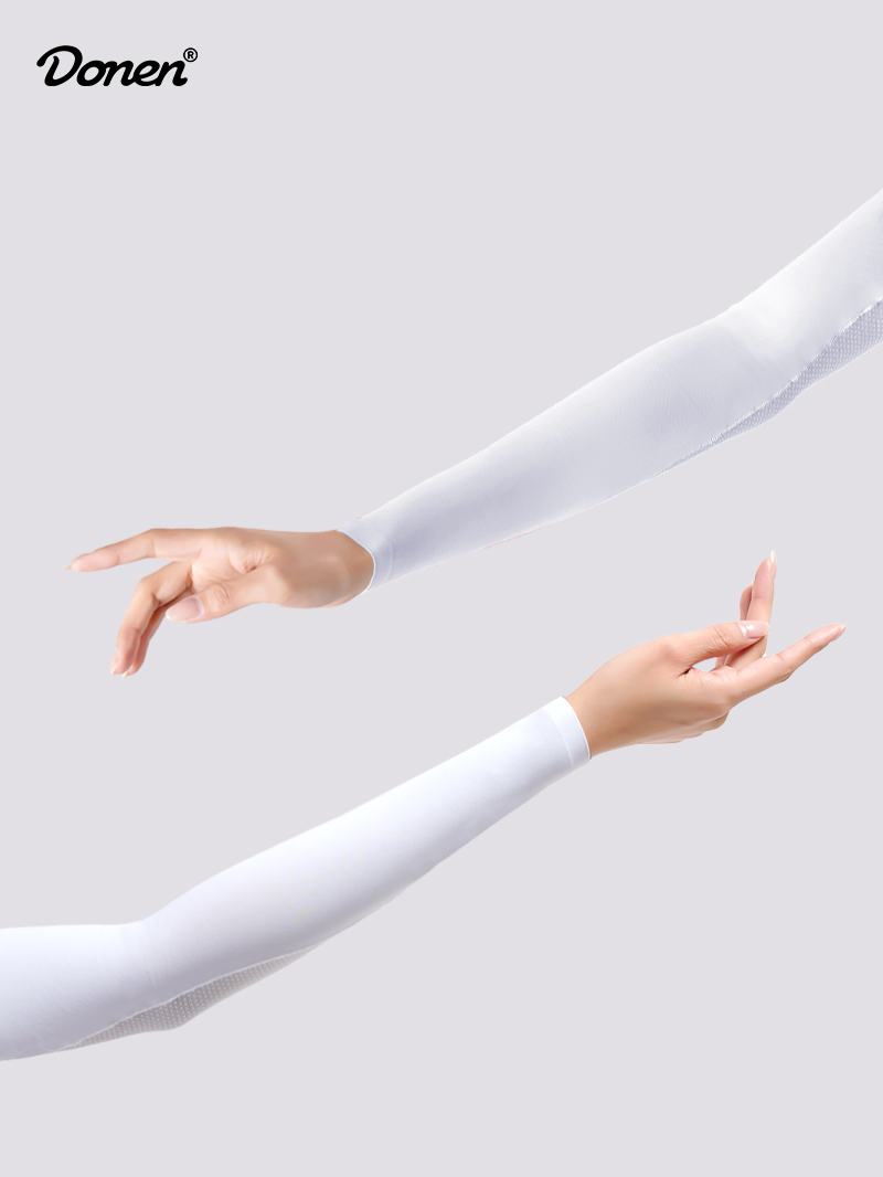 Women's Ice Silk Arm Sleeves - White