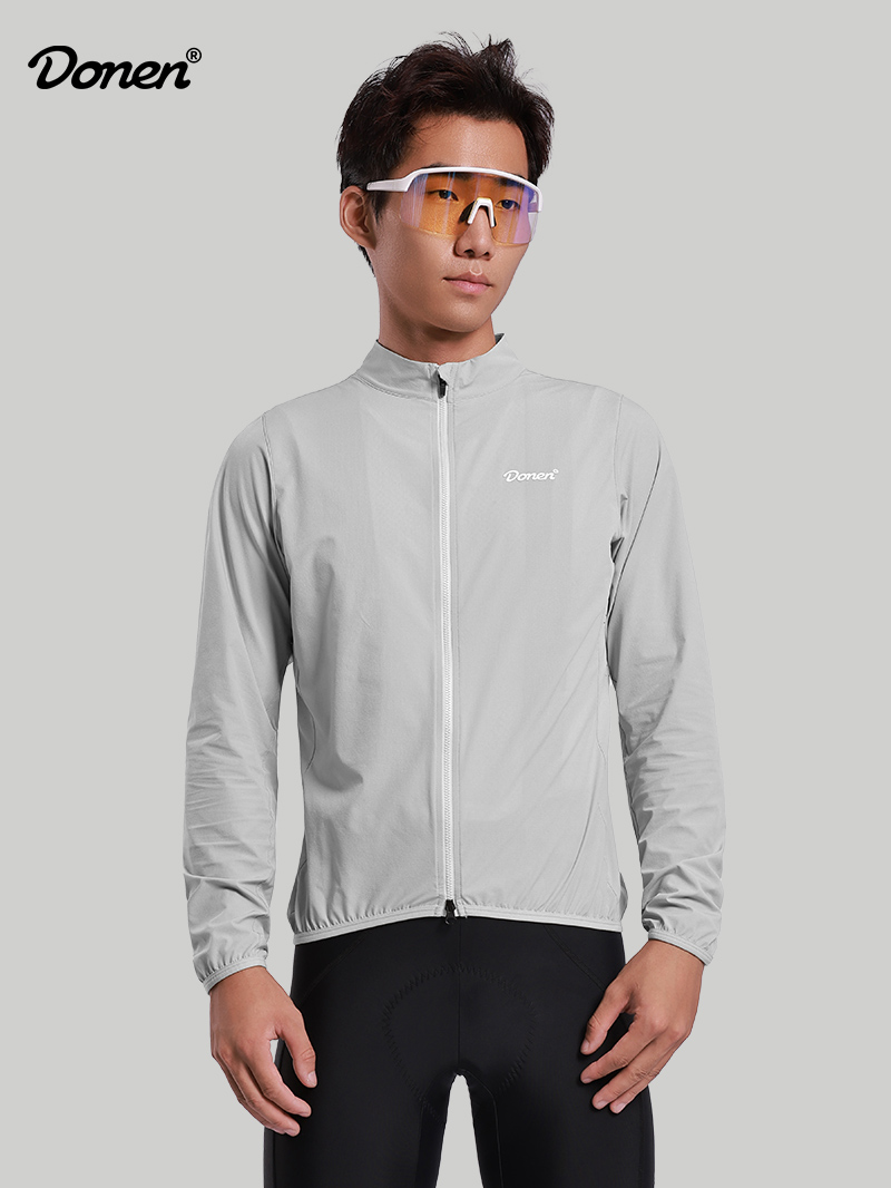 Men's Cycling Windbreaker - Light Gray